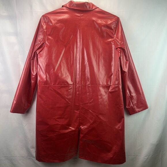 Vintage 1990s &Trousers Cranberry Rain Coat Size Large Futuristic Style USA - Picture 8 of 10